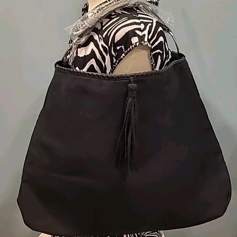 Victoria's Secret Black Hobo Bag with Tassel